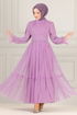 Arch Chiffon Abendkleid END5521 Lila - Thumbnail