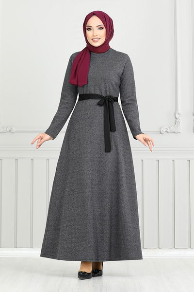 MRV U.K.B. - Arch Fischgräten Kleid 22033UKB929-M Anthrazit