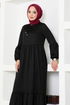 Arch Kleid MSL4003 Schwarz - Thumbnail