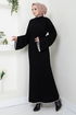 Arch Strickwaren Kleid 2050HBS932-M Schwarz - Thumbnail