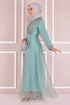 Arch Tüll Abendkleid Mint END2088 - Thumbnail