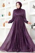 Argenté Dentelle Robe de soirée TM2689 Violet - Thumbnail