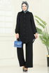 Arkadan Fermuarlı Tesettür Takım 2717SL432-MS Siyah - Thumbnail