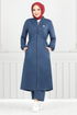 Arma Detailed Hijab Team 9115PL940-M Indigo - Thumbnail