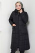 Arma Detailed Quilting Coat 7003ZNR1012-M Black - Thumbnail