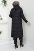 Arma Detailed Quilting Coat 7003ZNR1012-M Black - Thumbnail