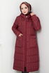 Arma Detailed Quilting Coat 7003ZNR1012-M Burgundy - Thumbnail