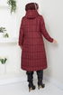 Arma Detailed Quilting Coat 7003ZNR1012-M Burgundy - Thumbnail