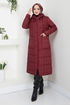 Arma Detailed Quilting Coat 7003ZNR1012-M Burgundy - Thumbnail