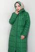 Arma Detailed Quilting Coat 7003ZNR1012-M Emerald - Thumbnail