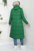 Arma Detailed Quilting Coat 7003ZNR1012-M Emerald - Thumbnail