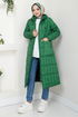 Arma Detailed Quilting Coat 7003ZNR1012-M Emerald - Thumbnail