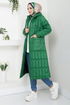 Arma Detailed Quilting Coat 7003ZNR1012-M Emerald - Thumbnail