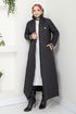 Arma Detailed Swollen Coat 7004ZNR1012-M Black - Thumbnail