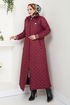 Arma Detailed Swollen Coat 7004ZNR1012-M Burgundy - Thumbnail