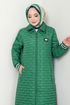 Arma Detailed Swollen Coat 7004ZNR1012-M Emerald - Thumbnail