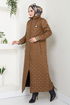 Arma Detailed Swollen Coat 7004ZNR1012-M Taba - Thumbnail