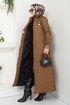 Arma Detailed Swollen Coat 7004ZNR1012-M Taba - Thumbnail