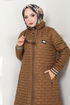 Arma Detailed Swollen Coat 7004ZNR1012-M Taba - Thumbnail