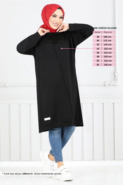 MRV A.Y.D. - Arma Detay Tesettür Tunik 2684AYD969-M Siyah