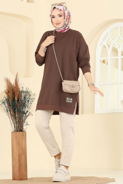 E.T.T. - Arma Detaylı Tunik 20455ETT926-MS Kahve