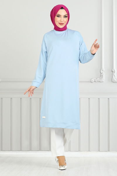 MRV A.Y.D. - Armalı Tesettür Tunik 2697AYD969-M Bebe Mavisi