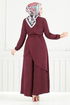 Asimetrik Kesim Tesettür Takım 4743ZNK903-M Bordo - Thumbnail
