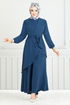 Asymétrique Coupe Hijab Équipe Numéro de pièce 4743ZNK903-M Indigo - Thumbnail