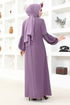 Avec Collier Robe TM2676 Lilas - Thumbnail