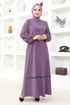 Avec Collier Robe TM2676 Lilas - Thumbnail