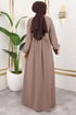 Bağcık Detaylı Tesettür Ferace 0034BGS895-M Vizyon - Thumbnail