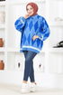 Baklava Patterned Knitwear Tunic MSV21205 Blue - Thumbnail