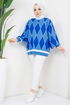 Baklava Patterned Knitwear Tunic MSV21205 Saks - Thumbnail