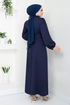 Ballon Ärmel Hijab Abendkleid 5527END900-M Laci - Thumbnail