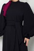 Ballon Manches Hijab Robe de soirée 5527END900-L Noir - Thumbnail