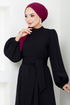 Ballon Manches Hijab Robe de soirée 5527END900-L Noir - Thumbnail