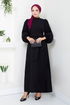 Balloon Sleeves Hijab Evening dress 5527END900-M Black - Thumbnail