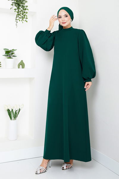 MRV E.N.D. - Balloon Sleeves Hijab Evening dress 5527END900-M Emerald