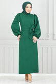 MRV E.N.D. - Balloon Sleeves Hijab Evening dress 5527END900-M Open Emerald