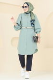 K.T.R. - Balon Kollu Tesettür Tunik 3039KTR750-MS Su Yeşili