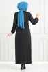 Belden Must Connect Hijab Dress 22037UKB929-M Black - Thumbnail