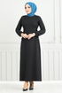 Belden Must Connect Hijab Dress 22037UKB929-M Black - Thumbnail