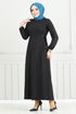 Belden Must Connect Hijab Dress 22037UKB929-M Black - Thumbnail