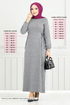 Belden Must Connect Hijab Dress 22037UKB929-M Grey - Thumbnail