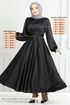 Belden Must Connect Satin Evening dress 5665END900-M Black - Thumbnail