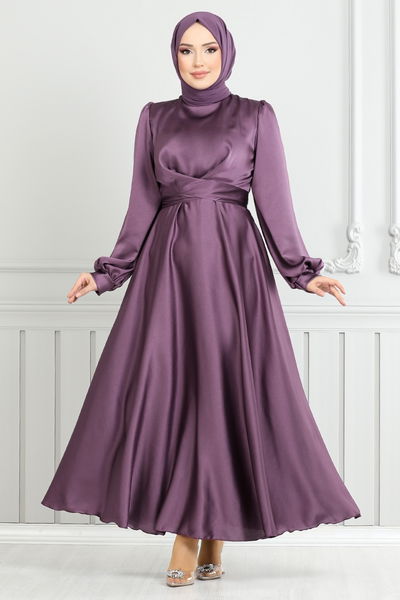 MRV E.N.D. - Belden Must Connect Satin Evening dress 5665END900-M Dark Lilac