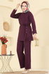 Beli Bağcık Detaylı Takım 5712ZNK1009-MS Bordo - Thumbnail