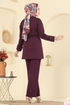 Beli Bağcık Detaylı Takım 5712ZNK1009-MS Bordo - Thumbnail