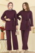 Beli Bağcık Detaylı Takım 5712ZNK1009-MS Bordo - Thumbnail