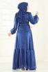 Beli Bağcıklı Abiye Elbise 8038AB368-MS Laci - Thumbnail